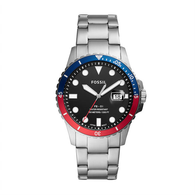 Mens FB-01 Stainless Steel Dive-Inspired Casual Quartz Watch